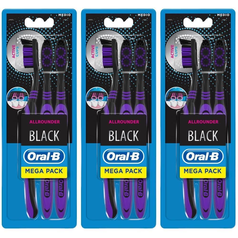 Oralb All Rounder Black Spazzolino Manuale 3 Pezzi