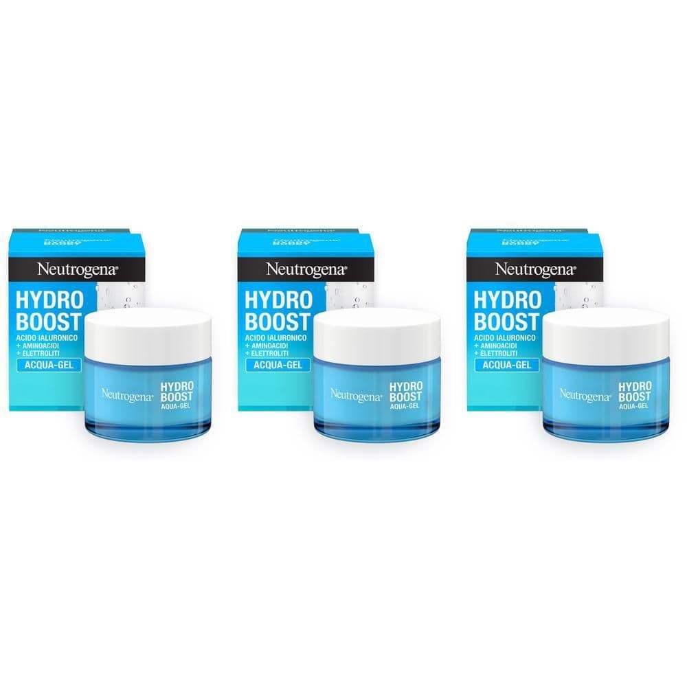 Neutrogena Hydro Boost Acqua Gel, Crema idratante viso in gel leggero a base acqua, Crema viso Acido Ialuronico per un'idratazione intensa, Ideale per pelle mista e sensibile, 50 ml