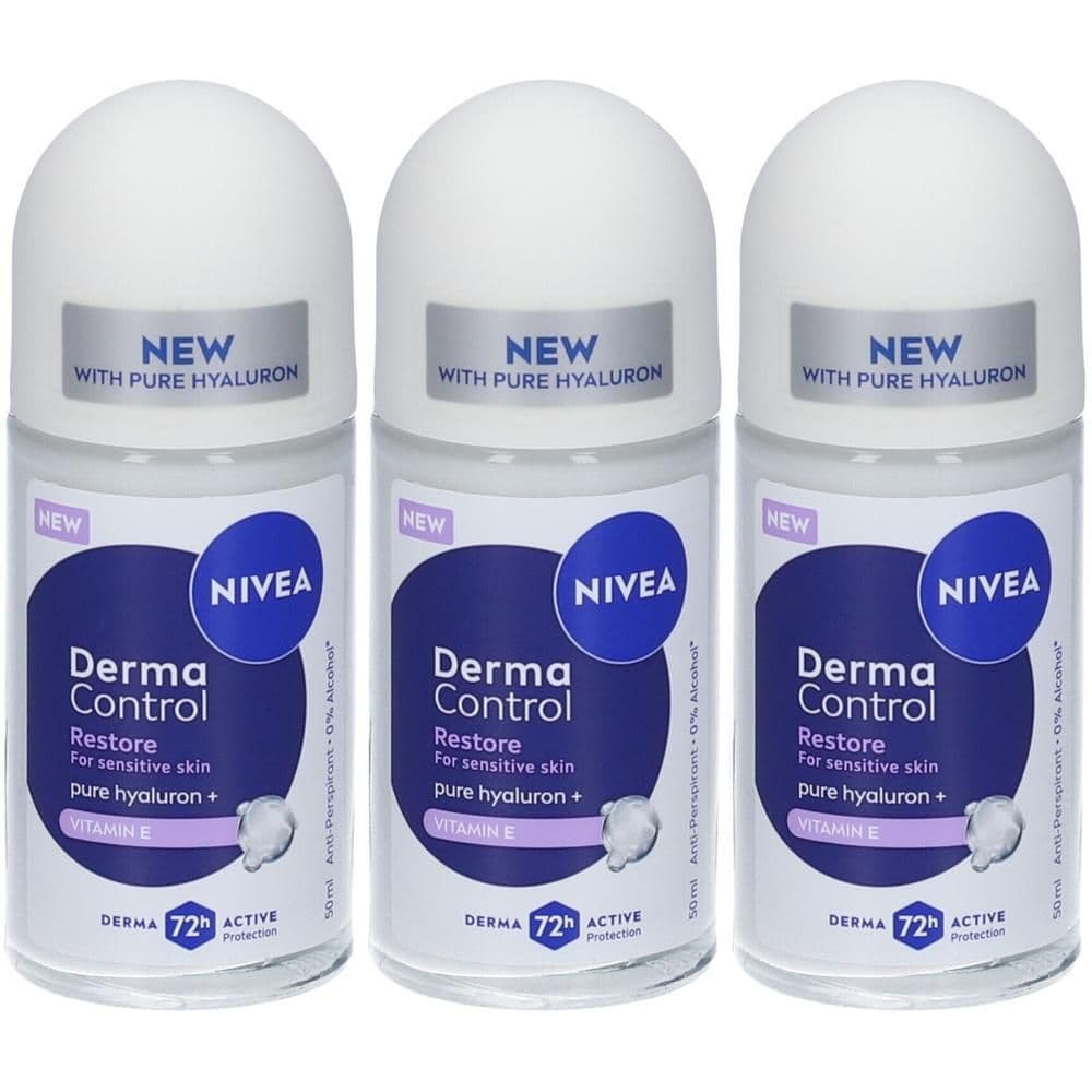 Nivea Derma Control Restore Deodorante Roll-on per Pelle Sensibile
