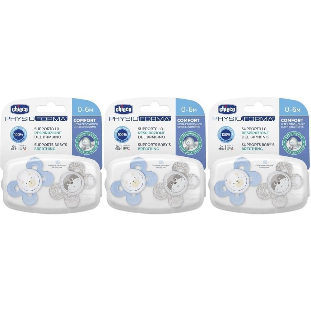 Chicco Succhietto Comfort Boy Silicone 0-6 Mesi 2 Pezzi