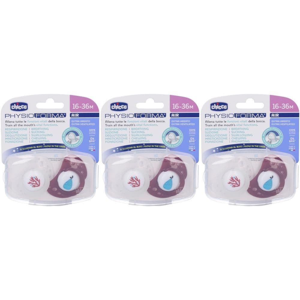 Chicco Succhietti Air in Silicone Colore Rosso 16-36 Mesi