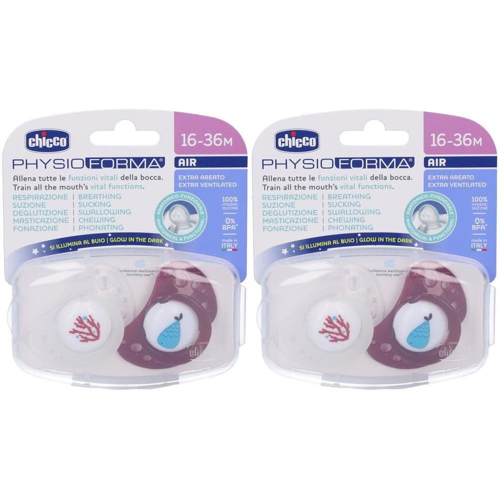 Chicco Succhietti Air in Silicone Colore Rosso 16-36 Mesi