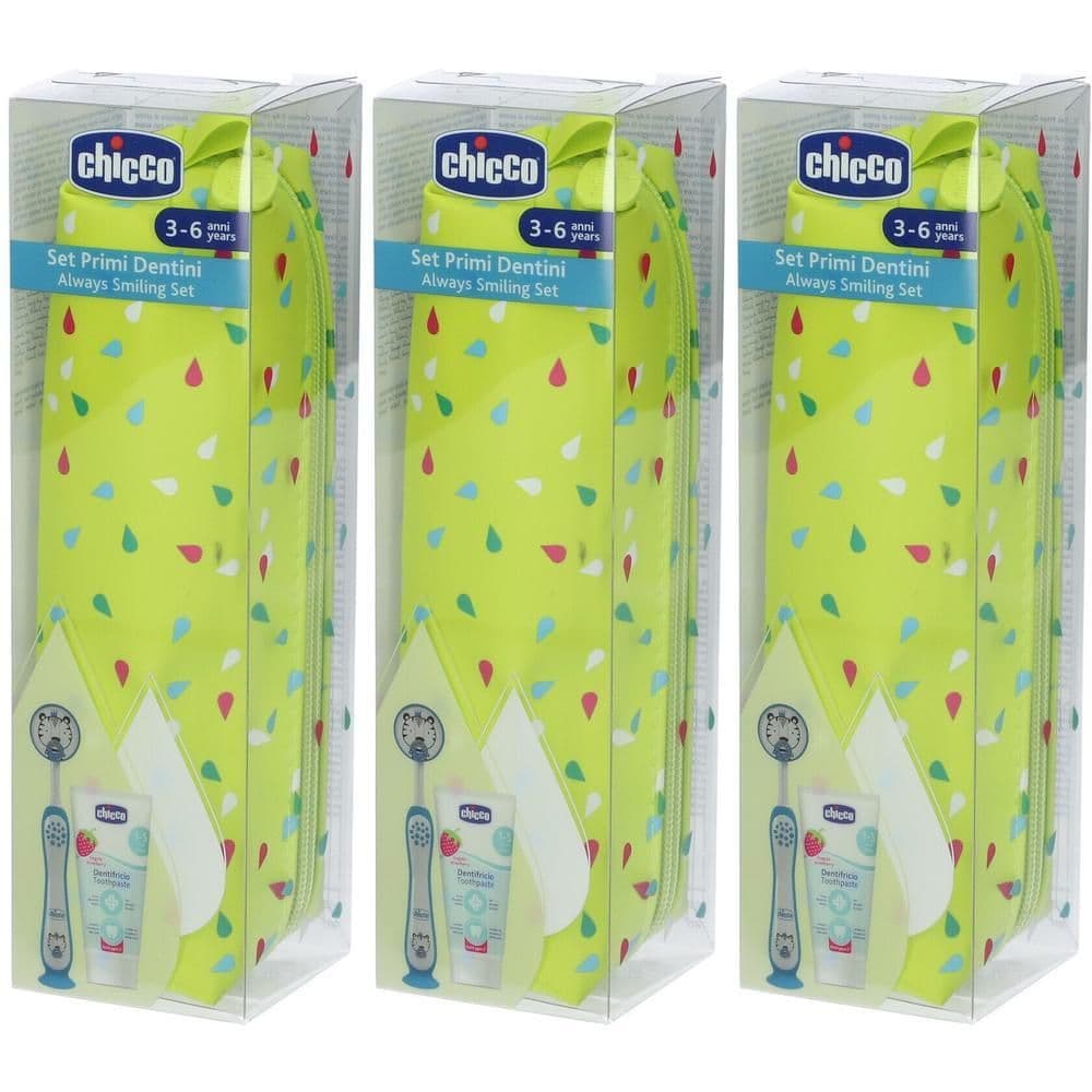 Chicco Set Primi Dentini 3-6 Anni Colore Verde e Azzurro