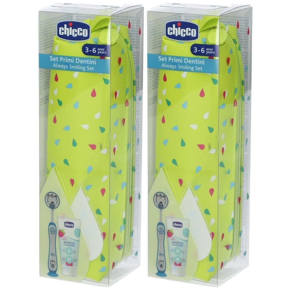 Chicco Set Primi Dentini 3-6 Anni Colore Verde e Azzurro