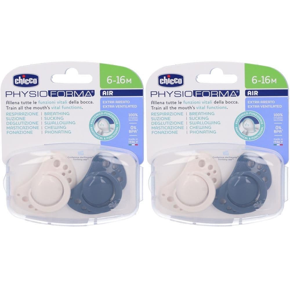 Chicco Succhietti Air in Silicone Colore Blu 6-16 Mesi