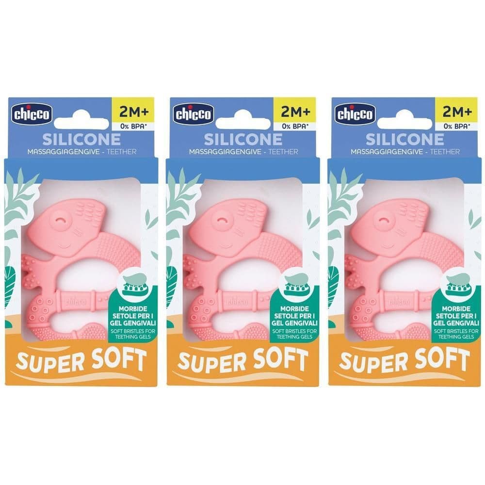Chicco Massaggiagengive Soft Iguana con Setole Morbide 2M+ Rosa