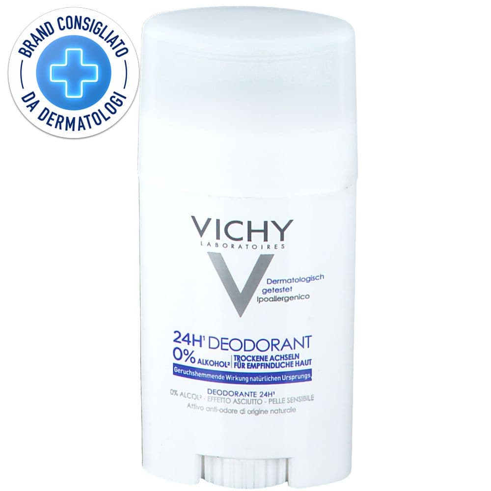 Vichy Deodorante 24H - Effetto asciutto, senza Sali di Alluminio Stick 40 ml efficace per 24 ore