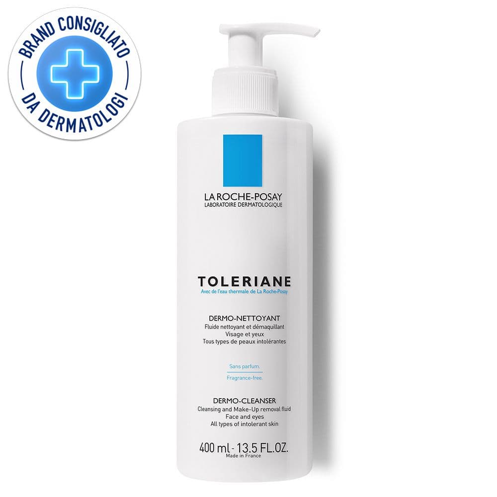 La Roche-Posay Toleriane Dermo Detergente 400 ml Detergente viso e struccante per la pelle sensibile, secca e intollerante