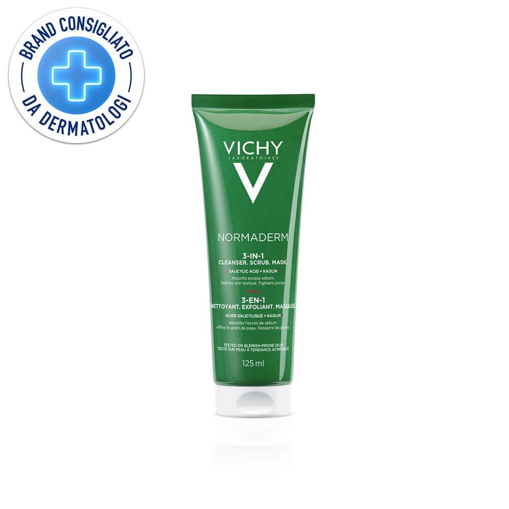 Vichy Normaderm Crema Detergente e Maschera Esfoliante per tutti i tipi di pelle 125 ml