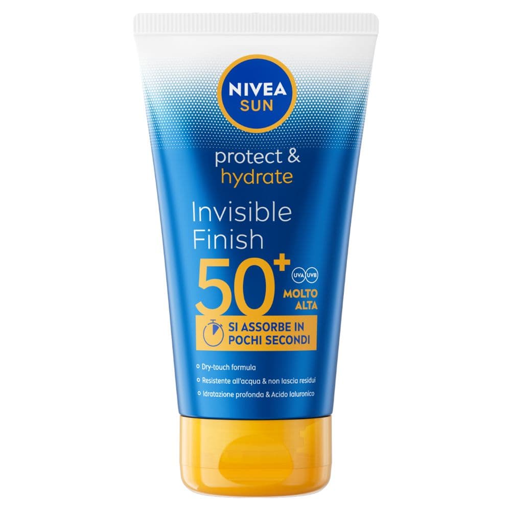 Nivea Sun Protect & Hydrate Invisible Finish SPF 50+ 150 ml, Crema solare 50+ dal finish invisibile