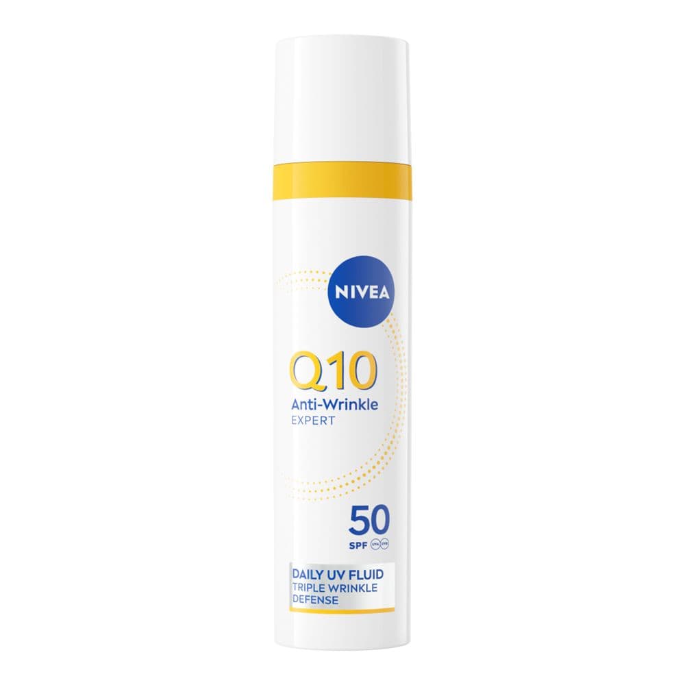 Nivea Q10 Anti-Rughe Expert Fluido UV Quotidiano SPF 50 40 ml, Crema viso antirughe con Coenzima Q10