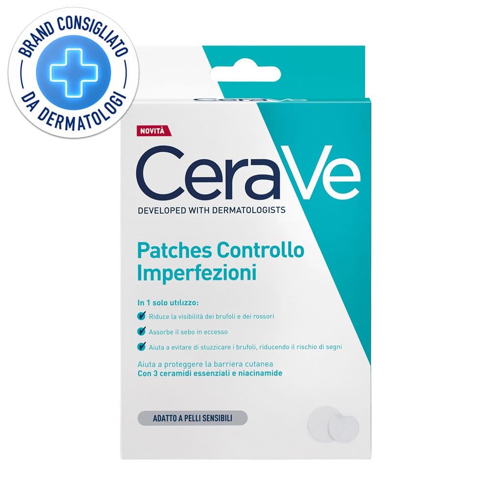CeraVe Patches Idrocolloidali Anti Brufoli, Per Pelli a Tendenza Acneica, Trasparenti e Invisibili sulla Pelle, Non lascia segni, Con Niacinamide e 3 Ceramidi Essenziali, 22 Pezzi
