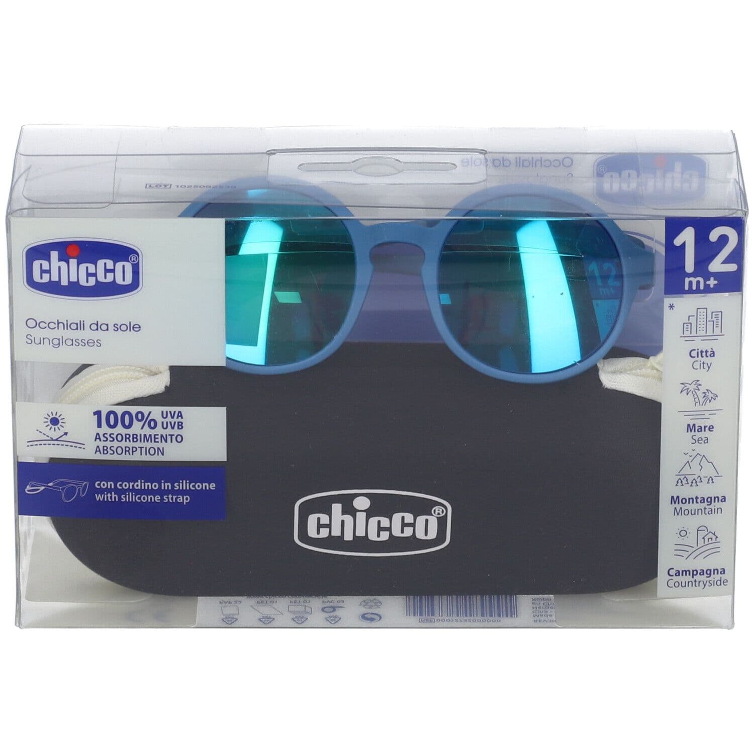 Chicco Occhiali da Sole per Bambini Lenti a Specchio Colore Blu 12M+