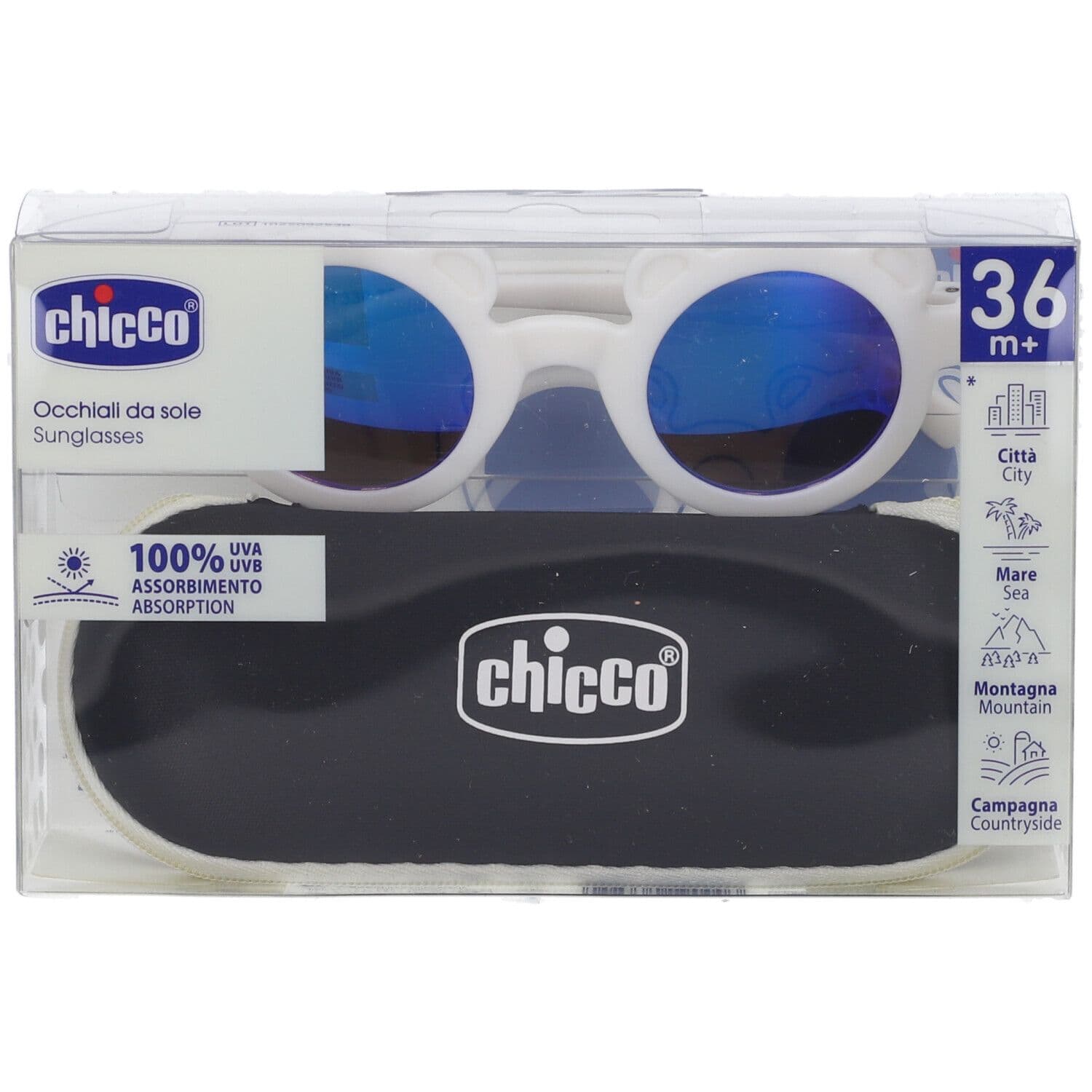 Chicco Occhiali da Sole per Bambini Lenti a Specchio Colore Crema 36M+