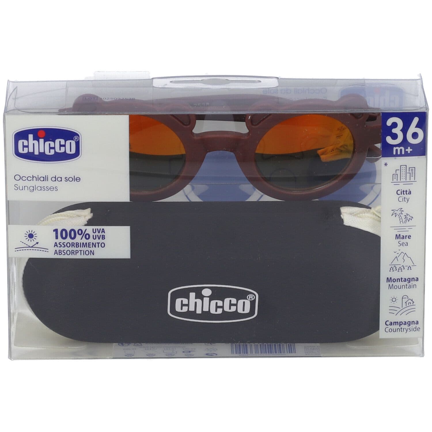 Chicco Occhiali da Sole per Bambini Lenti a Specchio Colore Rosso 36M+