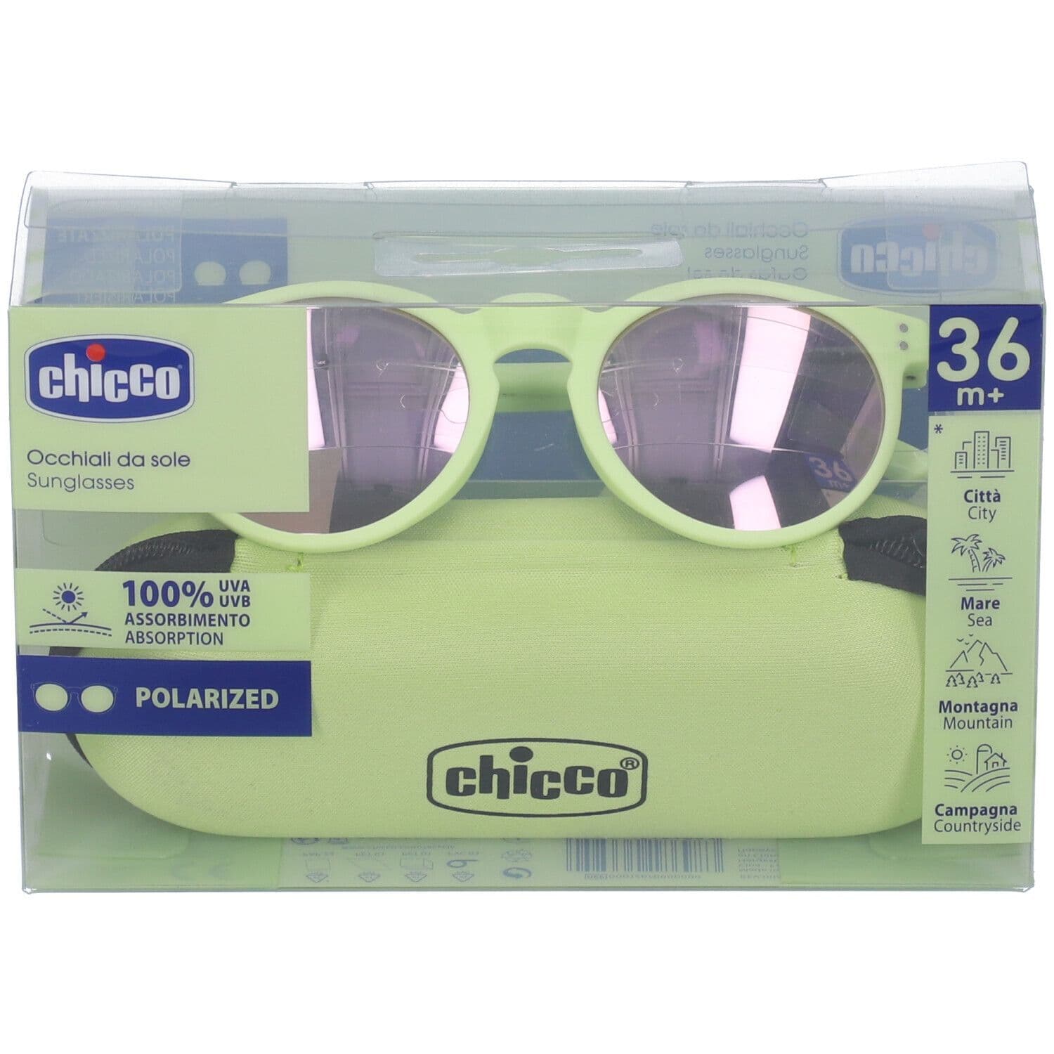 Chicco Occhiali da Sole per Bambini Lenti Polarizzate Colore Verde 36M+