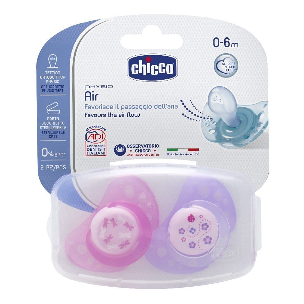 Chicco Succhicco Air Girl Silicone 0-6 Mesi 2 Pezzi