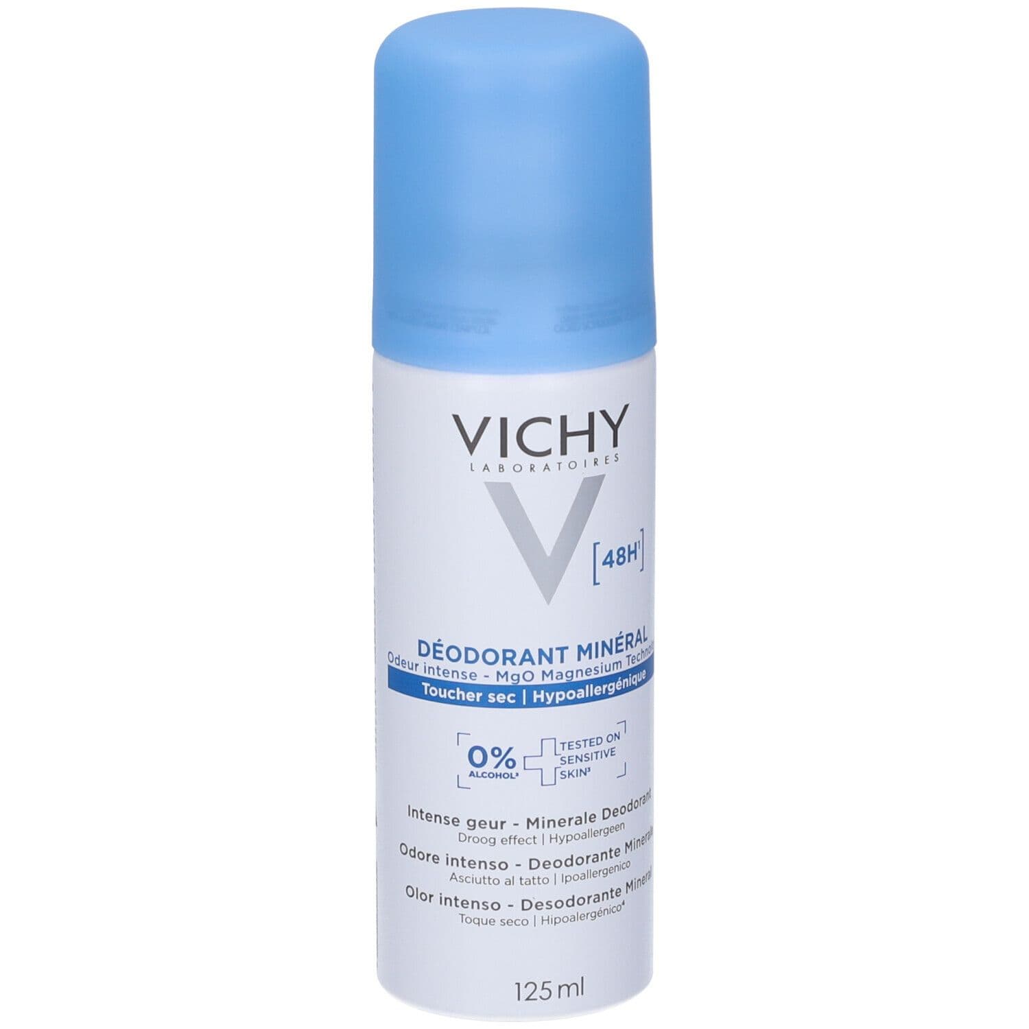 Vichy Deodorante Mineral - Spray per pelle sensibile e depilata 125 ml efficace per 48 ore