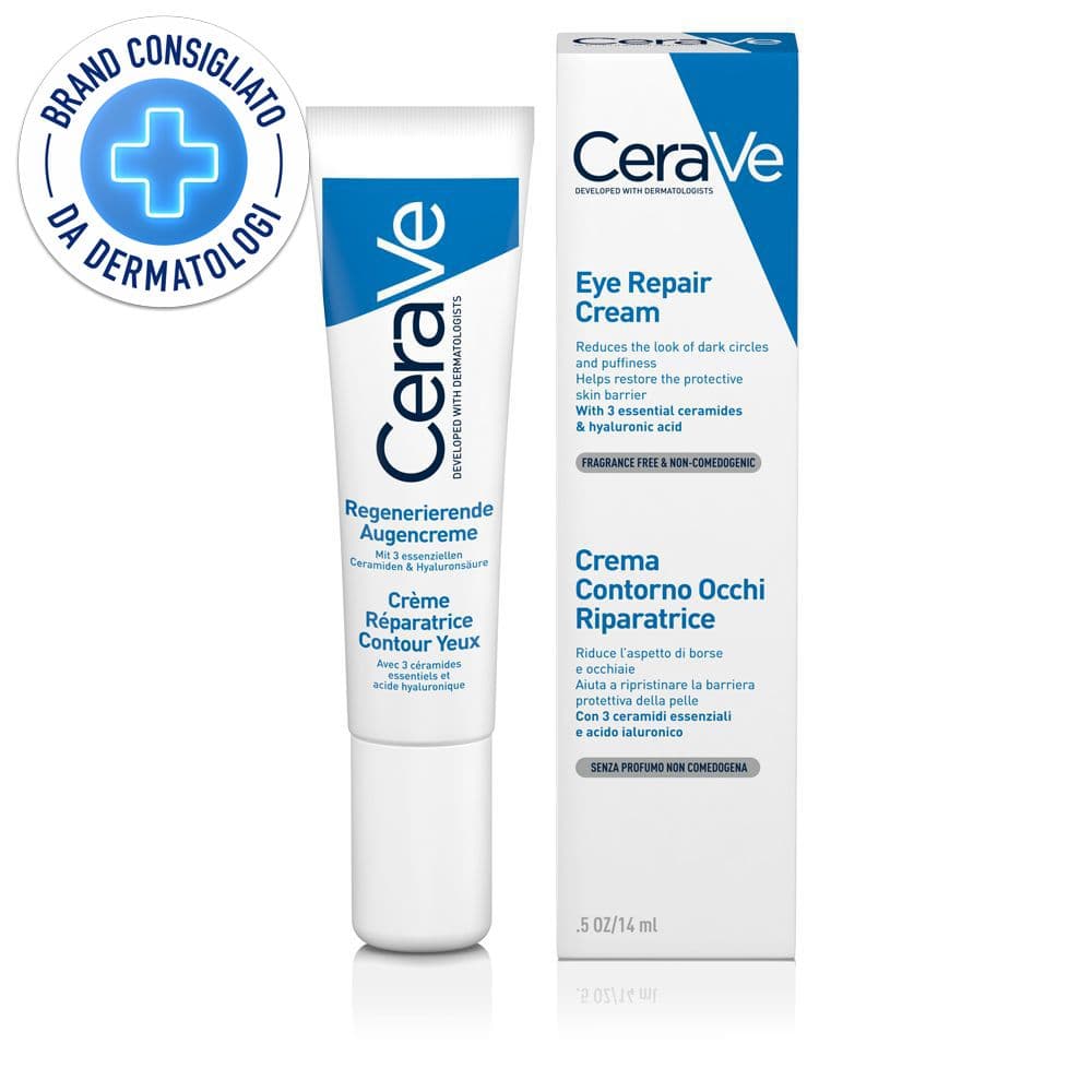 CeraVe Crema Contorno Occhi Riparatrice per Borse e Occhiaie, con Acido Ialuronico 14ml