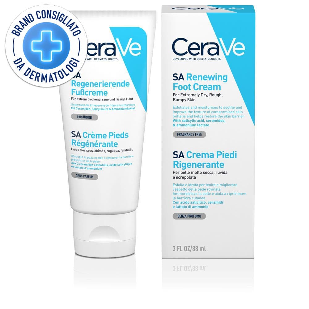 CeraVe Crema Piedi Rigenerante Pelle molto secca e danneggiata con acido salicilico 88 ml