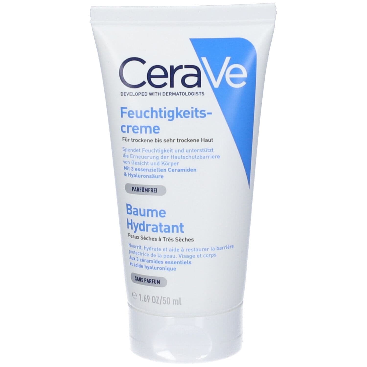 CeraVe Crema Idratante, Per Pelli Da Secche a Molto Secche Per il Corpo e il Viso, 50 ml