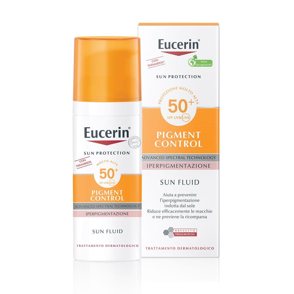 Eucerin Sun Fluid Pigment Control SPF 50+ 50 ml - risparmia il 20% con il codice: beiesdorf0826