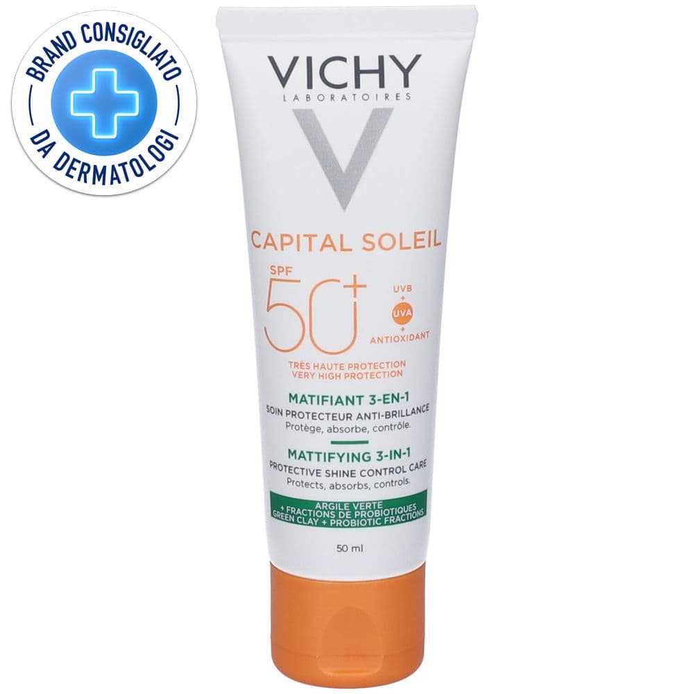 Vichy Trattamento opacizzante 3 in 1 effetto MAT - Viso - Protezione Molto Alta SPF 50+ 50 ml