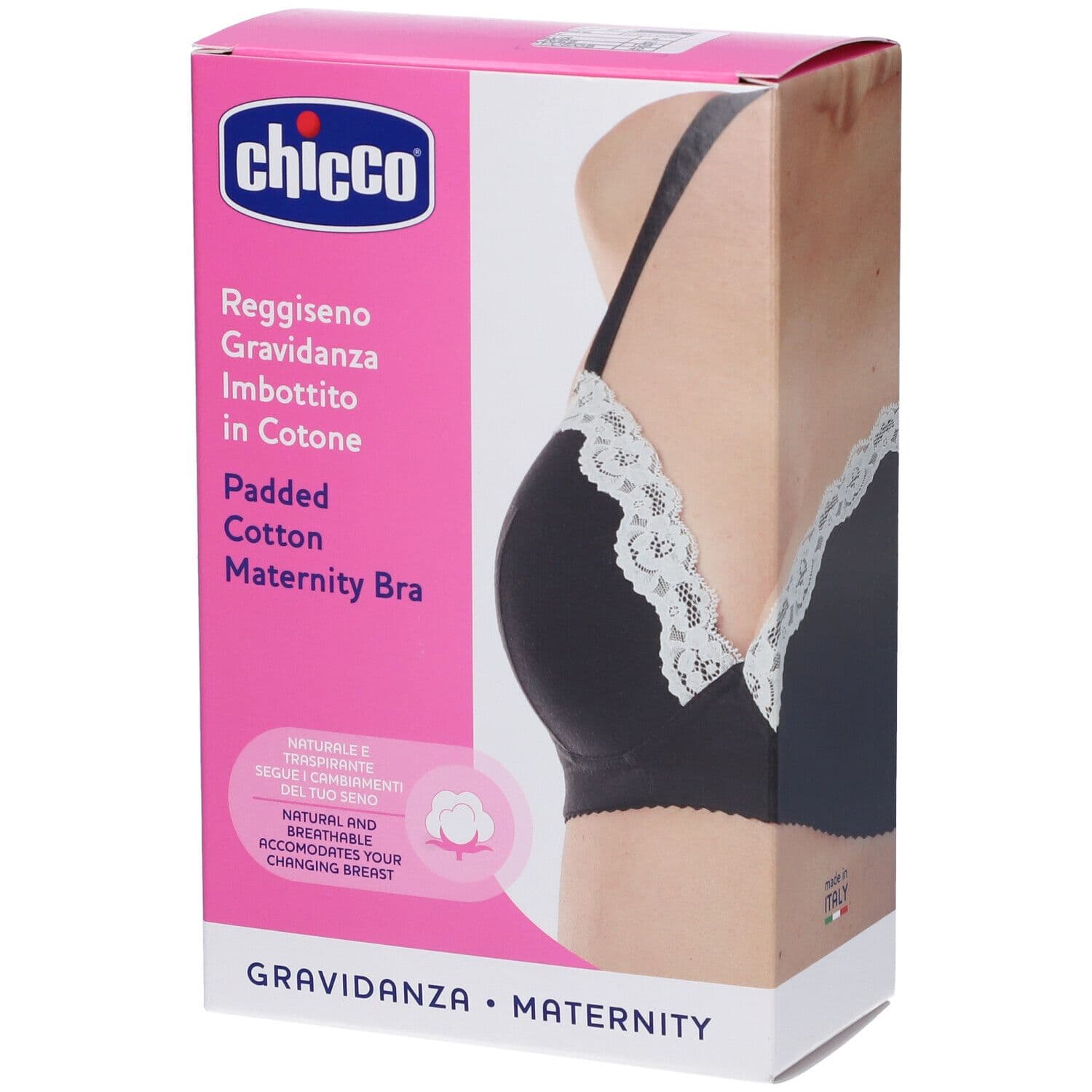 Chicco Reggiseno Gravidanza Imbottito in Cotone Colore Nero Taglia 5C