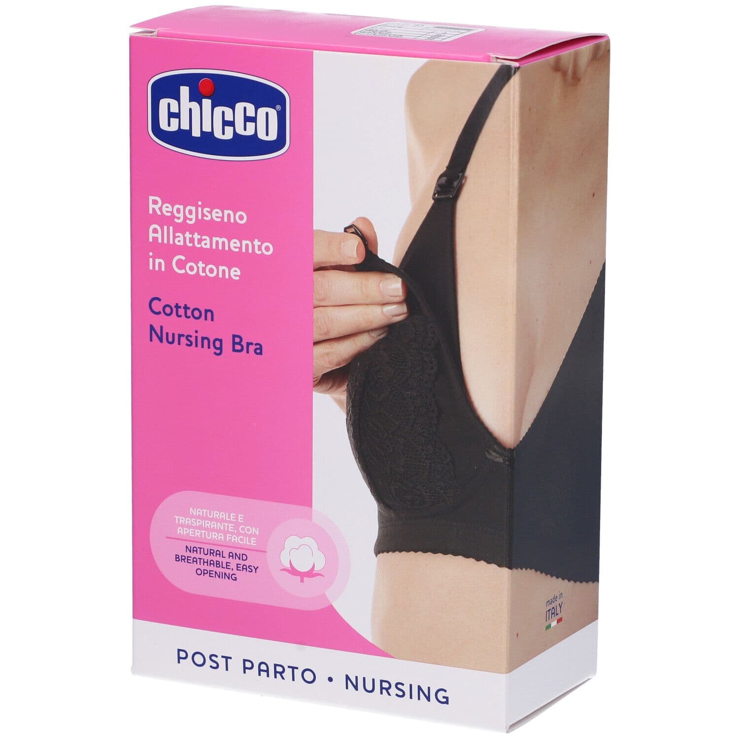 Chicco Reggiseno Allattamento in Cotone Colore Nero Taglia 3D