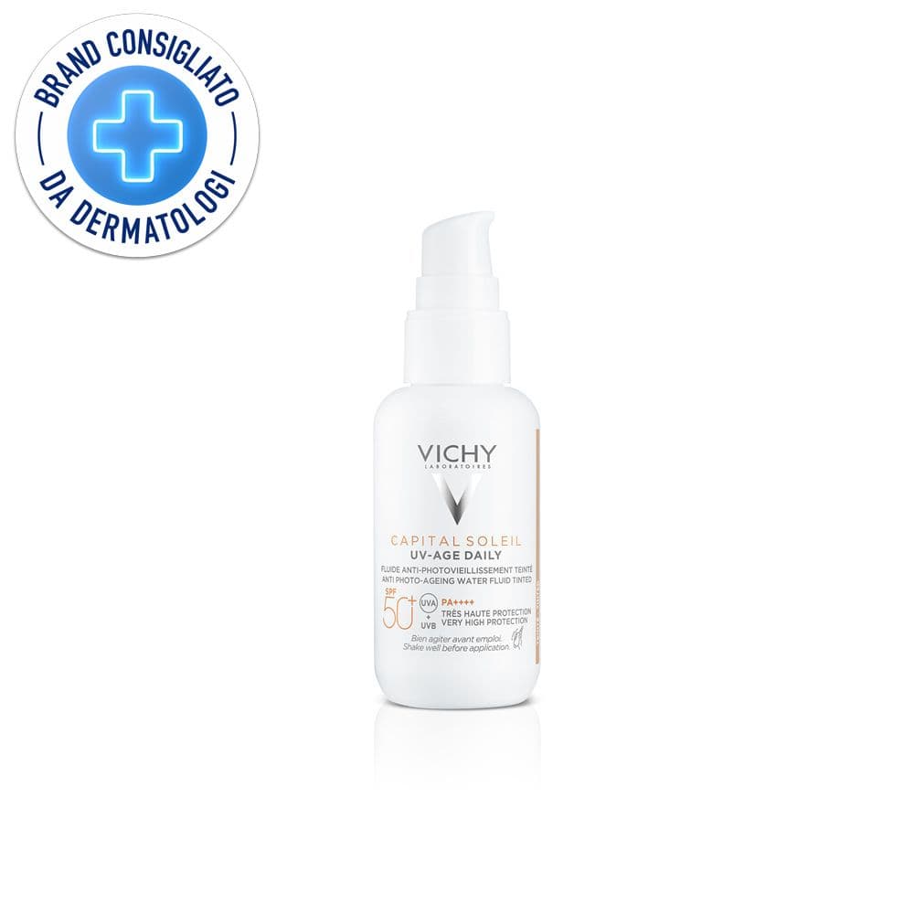 Vichy Capital Soleil UV-Age Daily Light SPF50+ Protezione elevata e colorata per il viso 40 ml