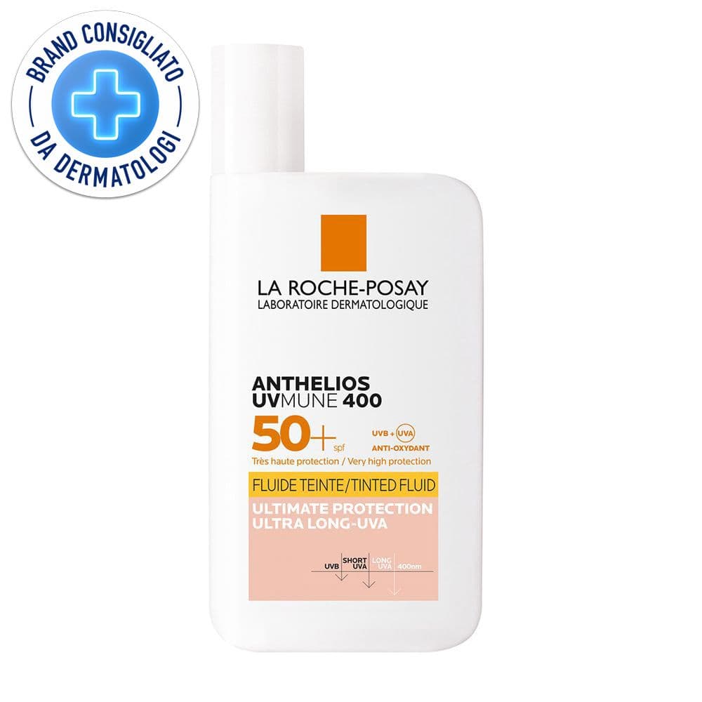 La Roche-Posay Anthelios UVMune 400 Fluido Invisibile Colorato SPF50+ 50 ml Protezione contro i raggi UVA ultra-lunghi