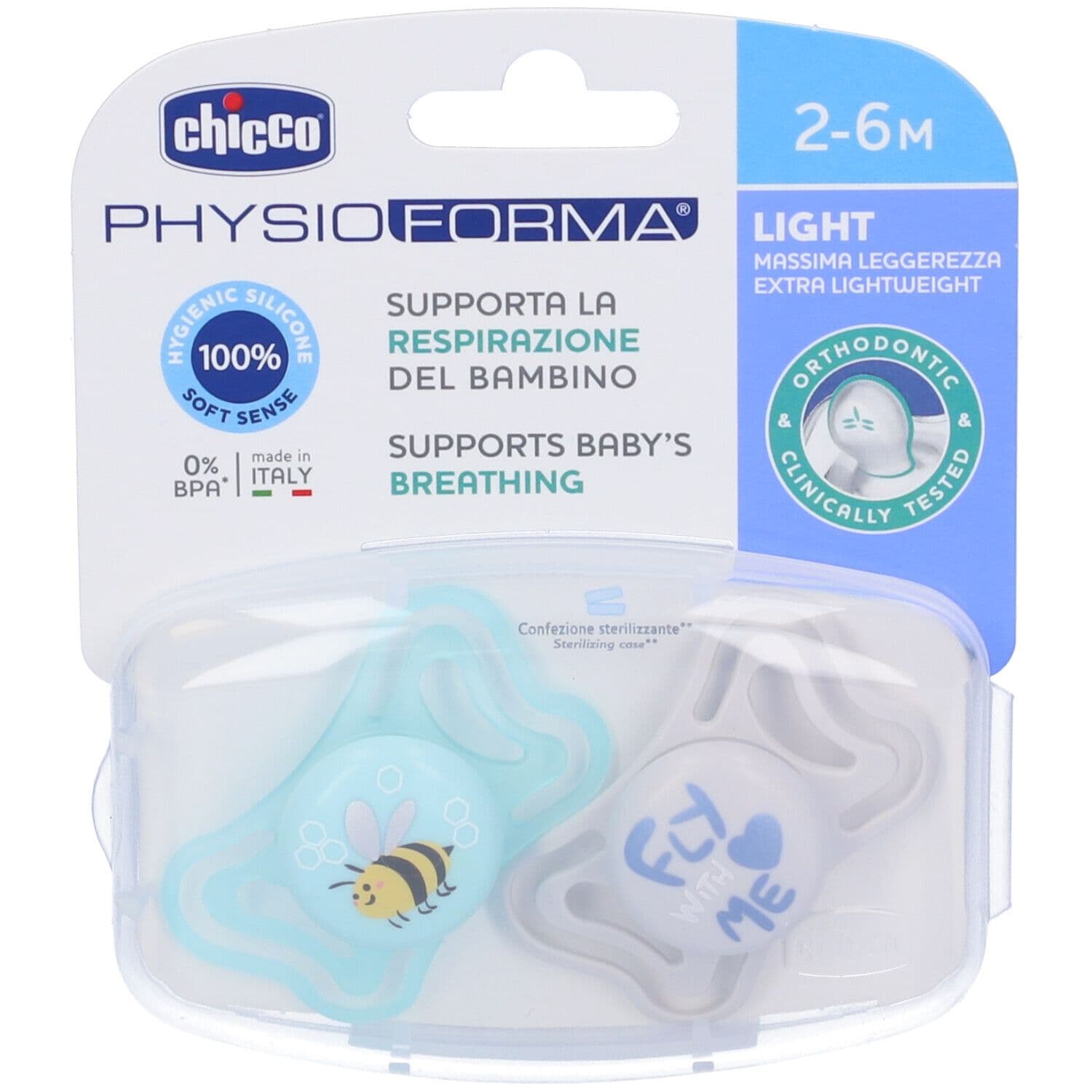 Chicco Physioforma Light Succhietto Azzurro 2-6 Mesi