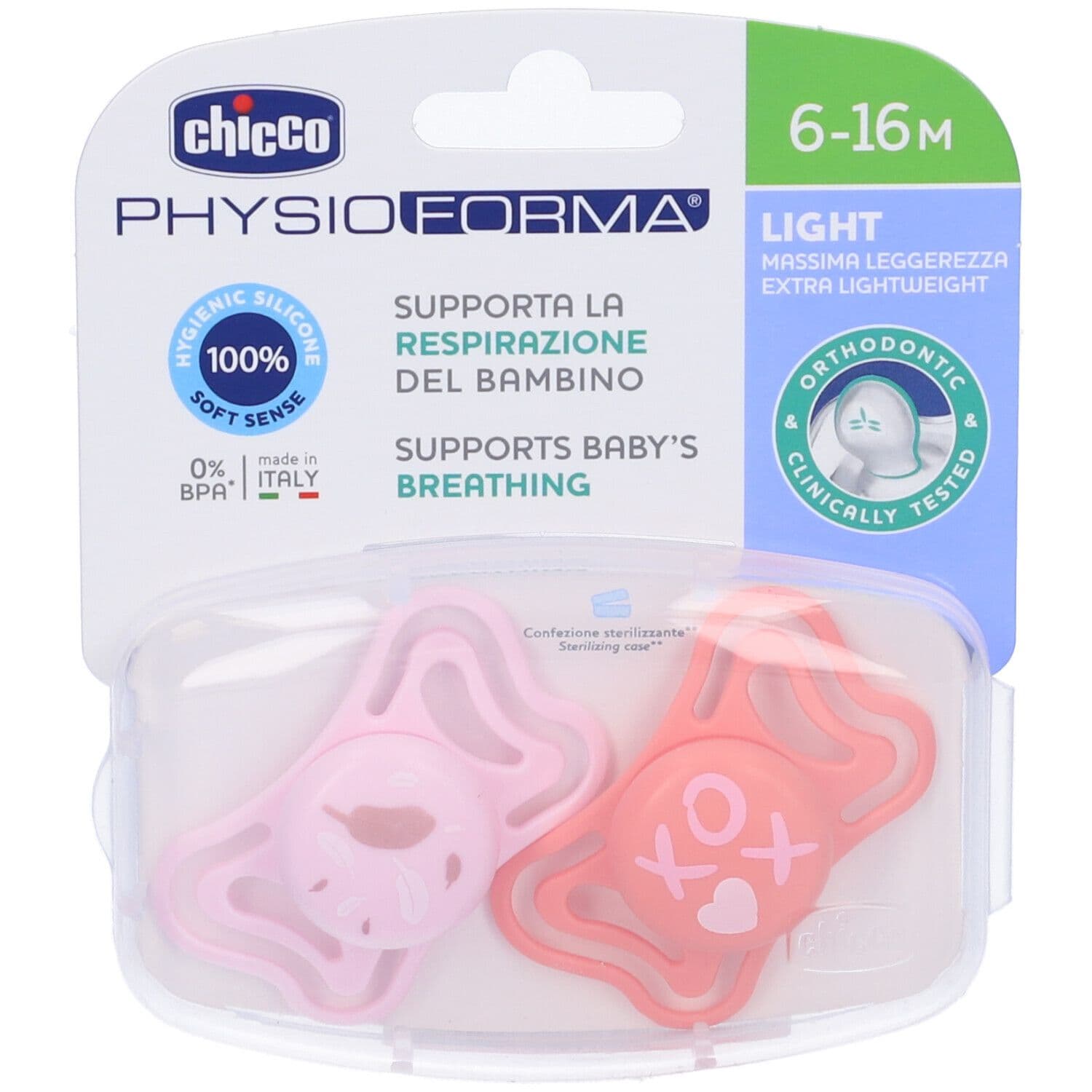 Chicco Physioforma Light Succhietto Rosa 6-16 Mesi