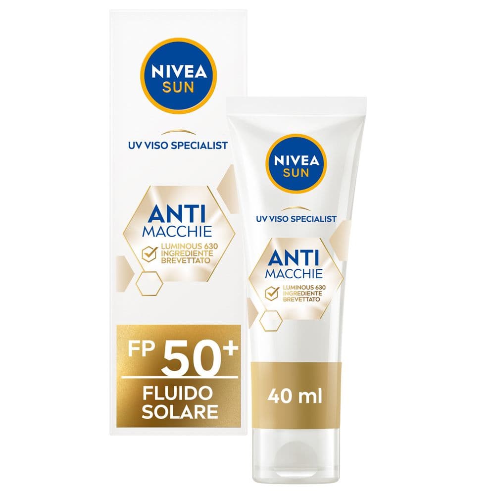 Nivea Sun Crema Viso Solare Anti-Macchie Luminous630 FP50+ 40 ml, Crema solare viso 50+ anti-macchie