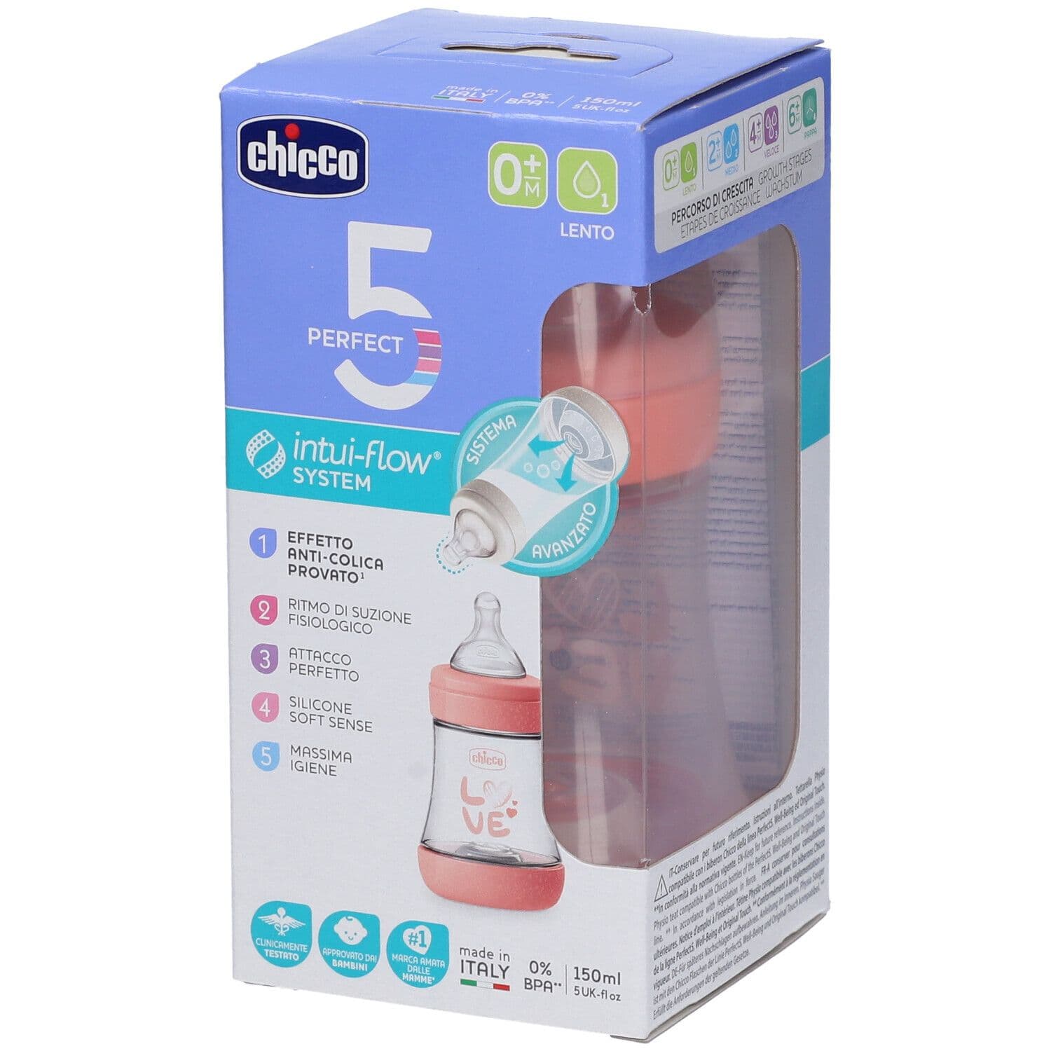Chicco Biberon Perfect 5 Bambina 150ml in Silicone