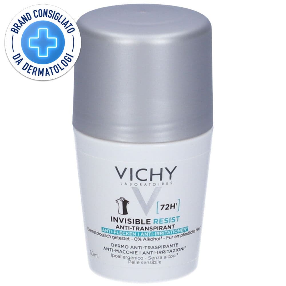 Vichy DeodoranteInvisibile - Roll-on anti-macchie, per donna 50 ml efficace per 72 ore
