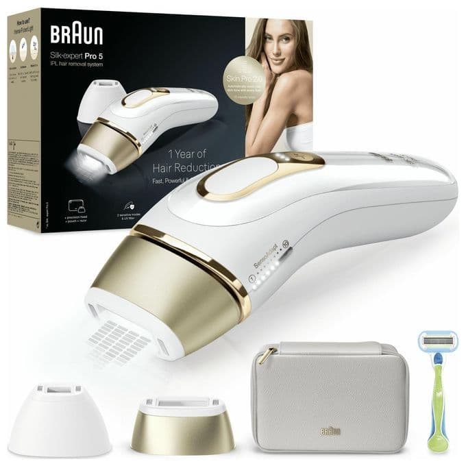 Braun Epilatore Luce Pulsata Silk·expert Pro 5, Epilazione A Casa Tua, Con Custodia, Rasoio Donna V