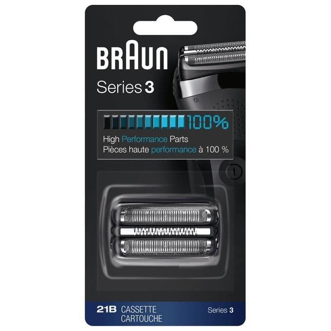 Braun Kombipack 21B Testina per Rasoio Compatibile con i Rasoi Serie 3 Nero
