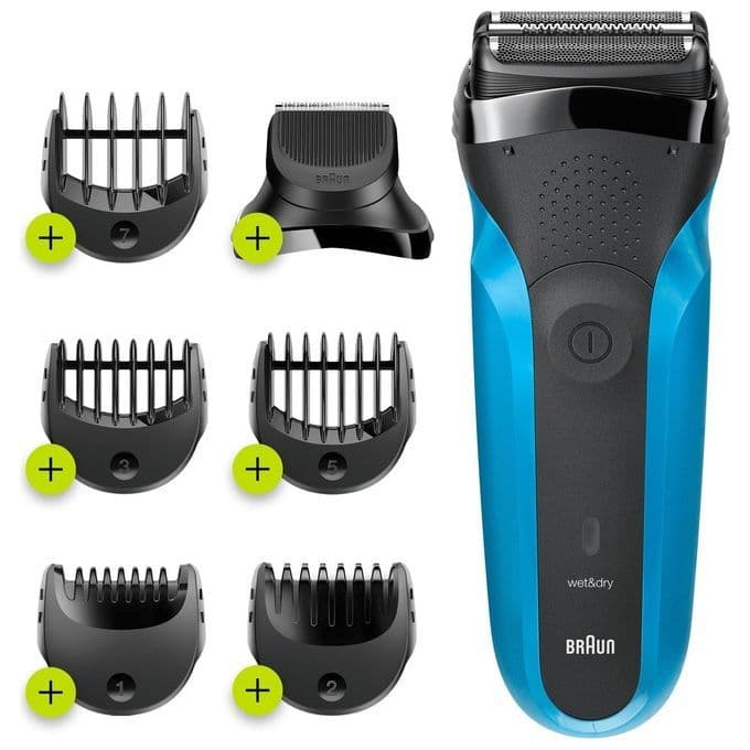 Braun Series 3 310BT Rasoio Trimmer Nero, Blu