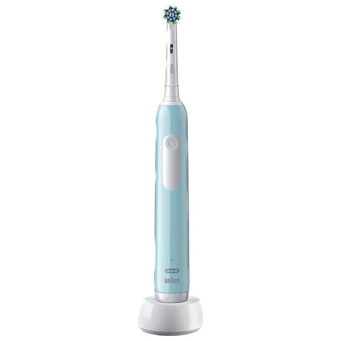 Oral-B Pro 1 Cross Action Adulto Spazzolino rotante Blu, Bianco