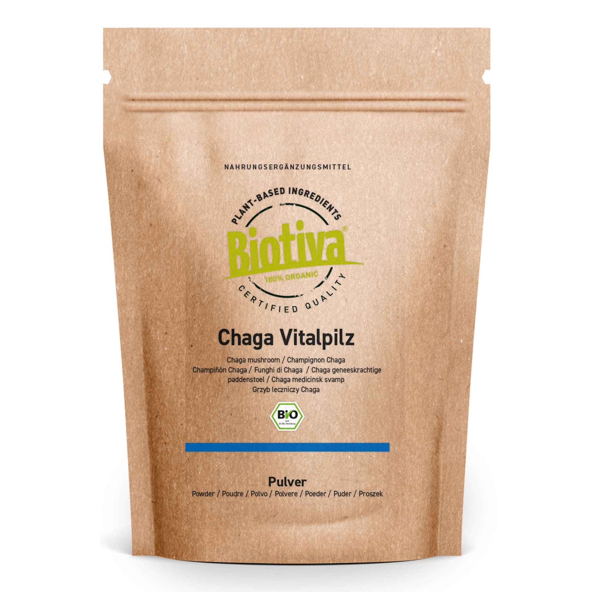 Biotiva Fungo Chaga in Polvere Biologico