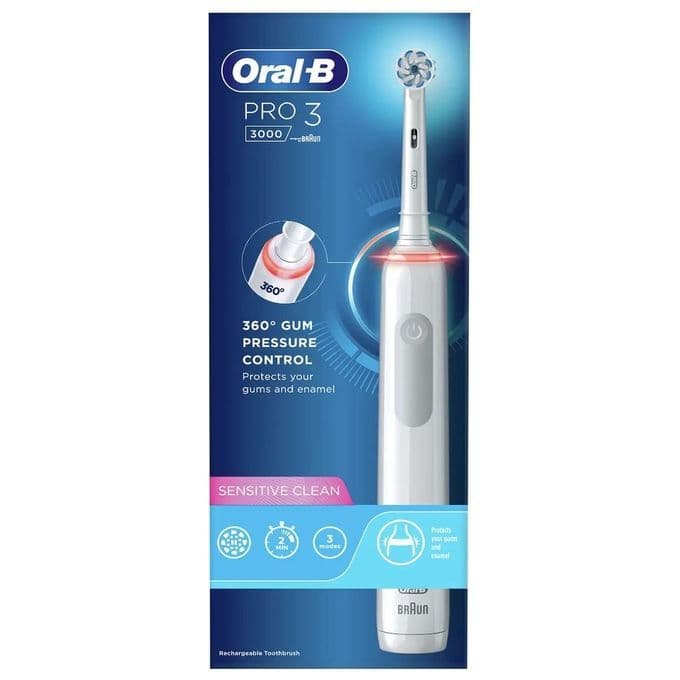 Oral-B Pro Sensitive Clean Pro 3 Adulto Spazzolino rotante-oscillante Bianco
