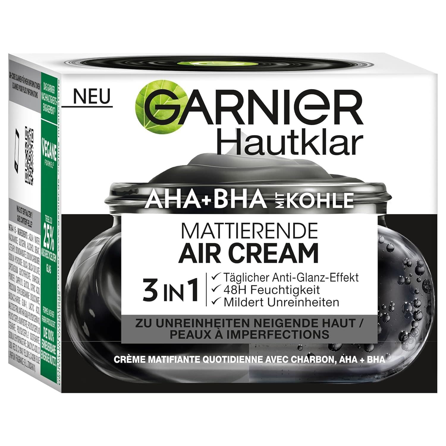 Garnier SkinActive Crema viso AHA+BHA con carbone 3in1