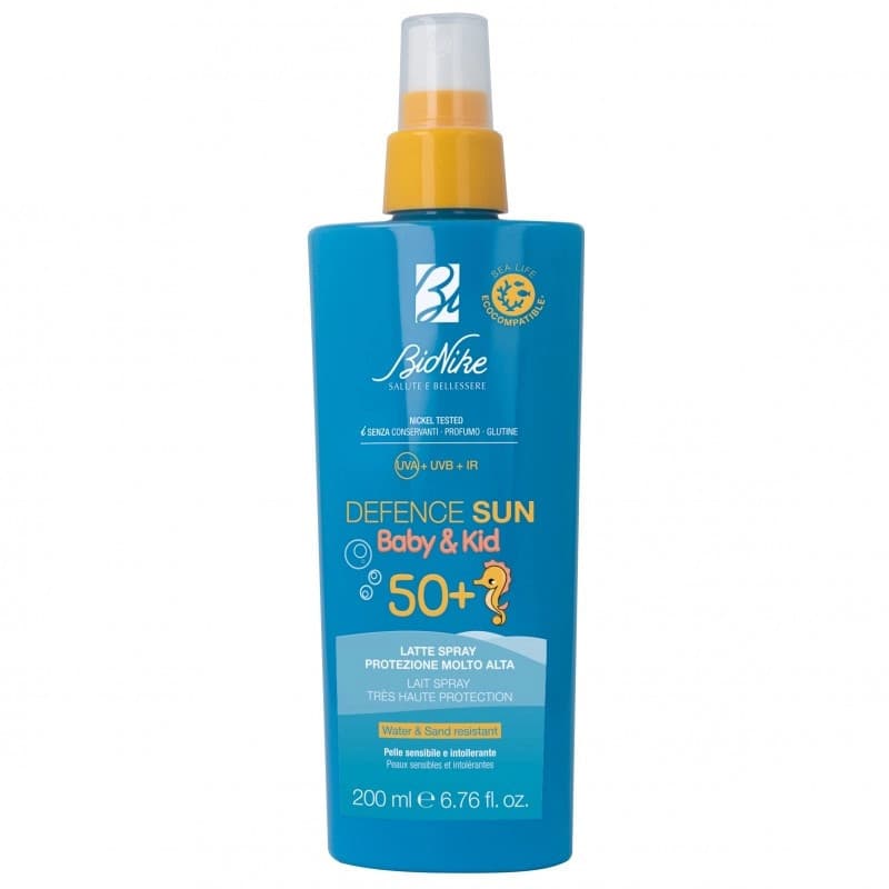 Bionike Defence Sun Baby&Kid SPF50+ Latte Spray Solare Protezione Molto Alta per Bambini 200ml - Bionike