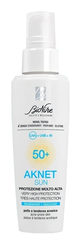 Aknet Sun Protezione Molto Alta Spf50+ Fluido Solare 50ml - Bionike