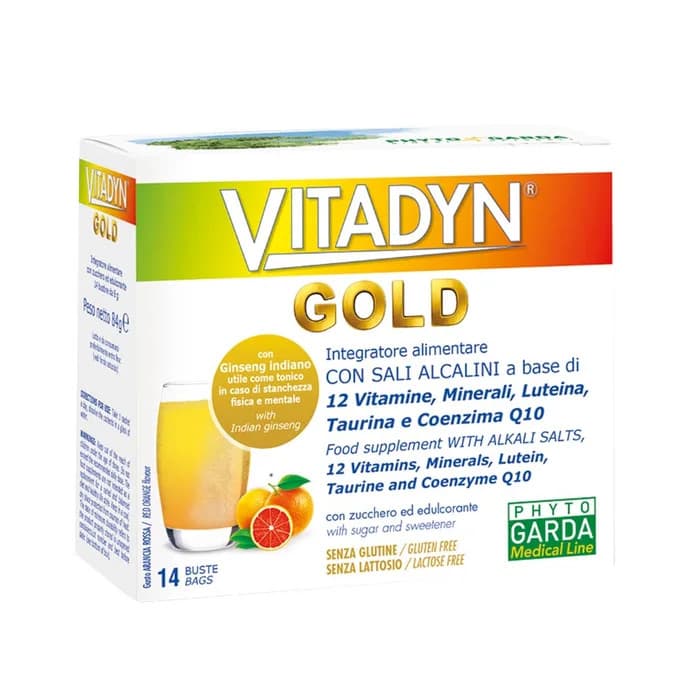 Vitadyn Gold Integratore Alimentare con Vitamine e Minerali - 14 Bustine - Vitadyn