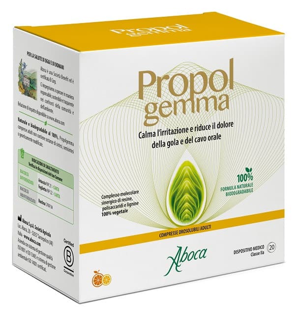 Propolgemma 20 Compresse Orosolubili per Mal di Gola - Aboca