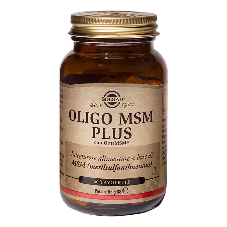 Oligo MSM Plus Integratore Zolfo per Unghie, Capelli e Cartilagini 60 Tavolette - Solgar