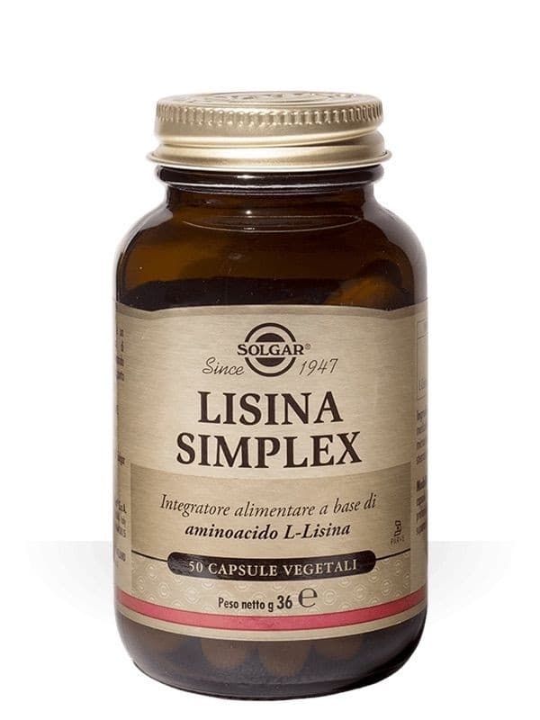 Lisina Simplex Integratore Supporto Metabolismo 50 Capsule Vegetali - Solgar
