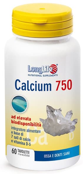 Calcio 750mg Longlife Integratore Alimentare in 60 Compresse - Longlife